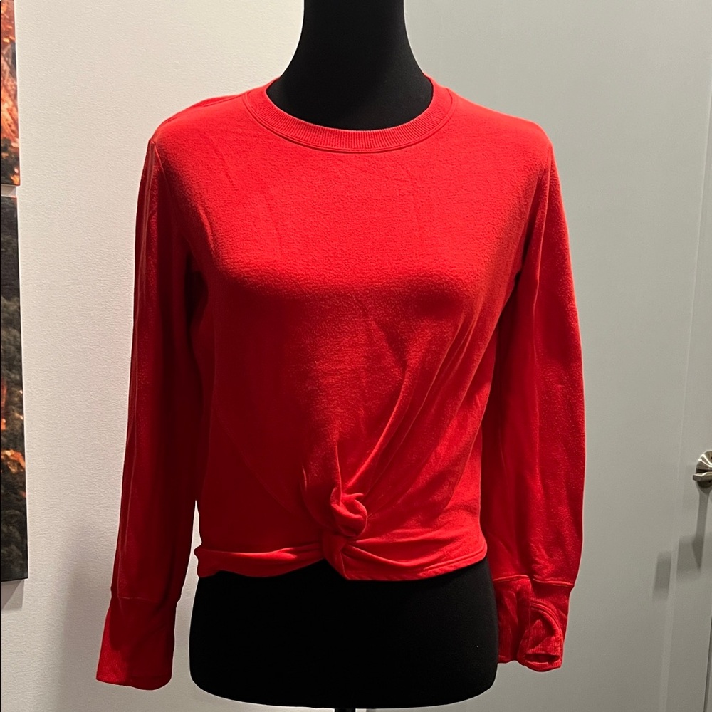 Athleta Girl Red Knotted Sweatshirt